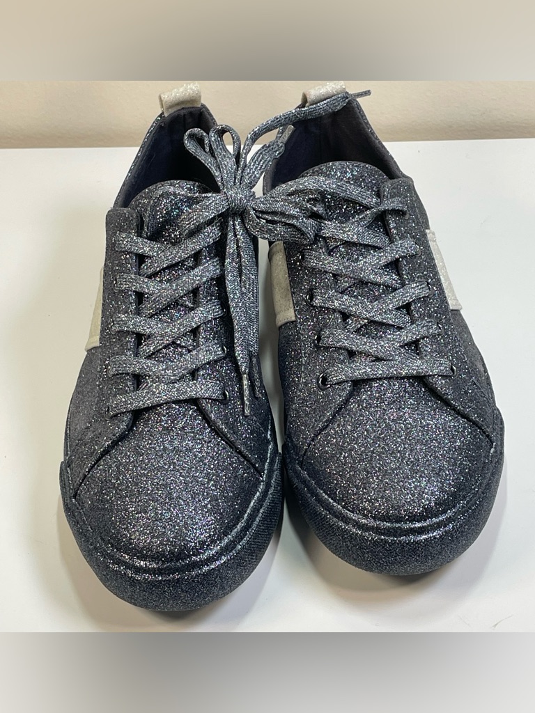 Kendall + Kylie Olea Glitter Sneakers Pewter Low Top Lace Up Womens Size 9.5 — image 2 of 7